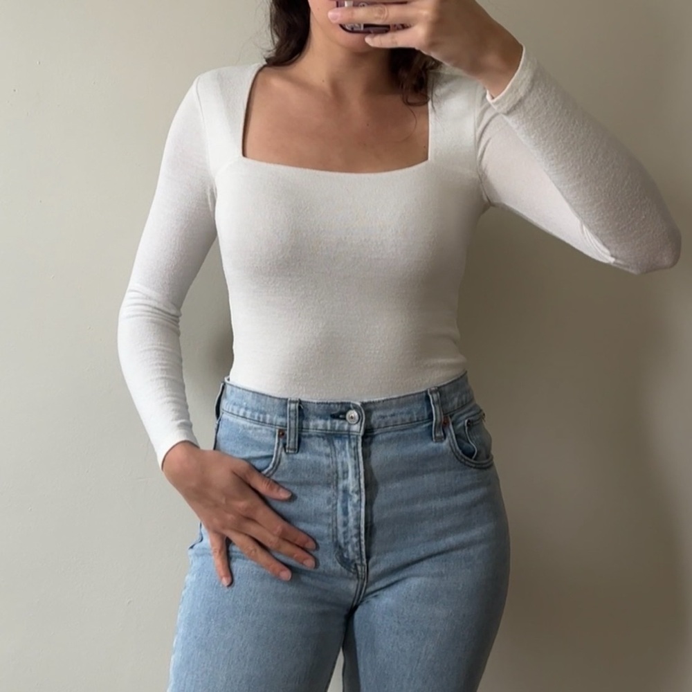 Abercrombie & Fitch White Long Sleeve Top